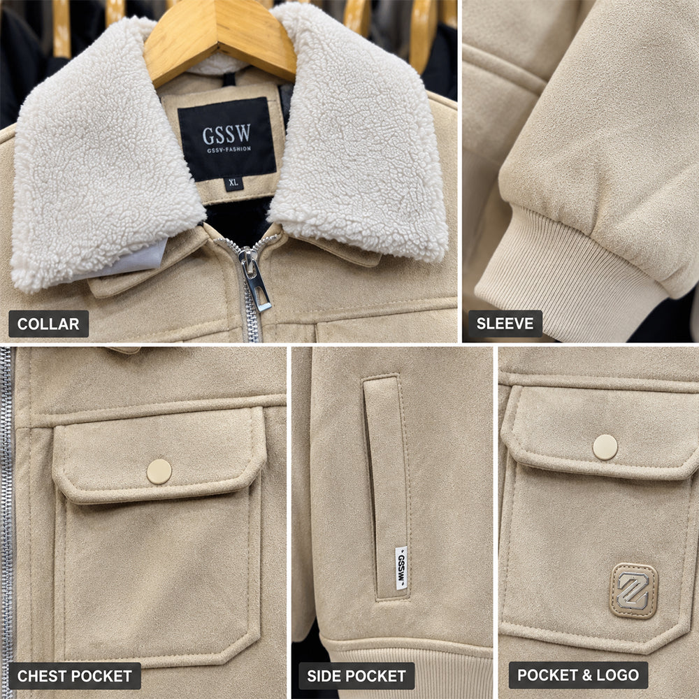Premium Men’s Suede Jacket | Warm, Stylish & Comfortable Winter Wear
