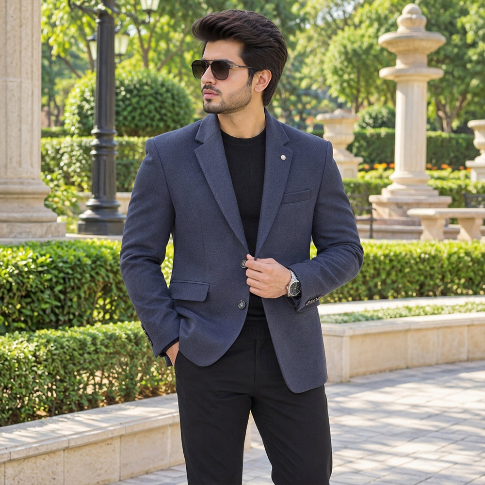 Premium Imported Fabric Navy Blue Men’s Blazer | Stylish Formal & Smart Casual Blazer