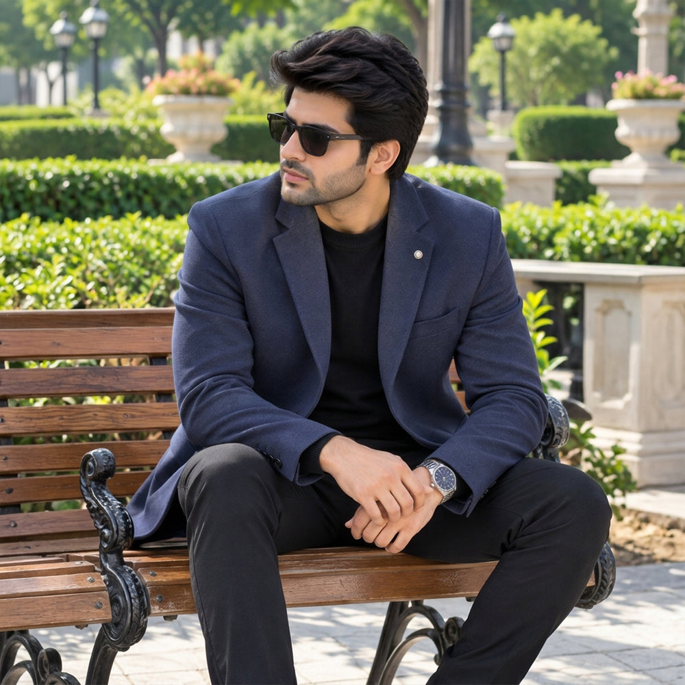 Premium Imported Fabric Navy Blue Men’s Blazer | Stylish Formal & Smart Casual Blazer
