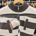Premium Men’s High-Neck Striped Sweater | Stylish, Comfortable & Modern Casual Wear
