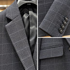 Premium Imported Fabric Charcoal Grey Check Blazer for Men | Stylish Formal Wear
