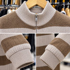 Premium Men’s High-Neck Striped Sweater | Stylish, Comfortable & Modern Casual Wear
