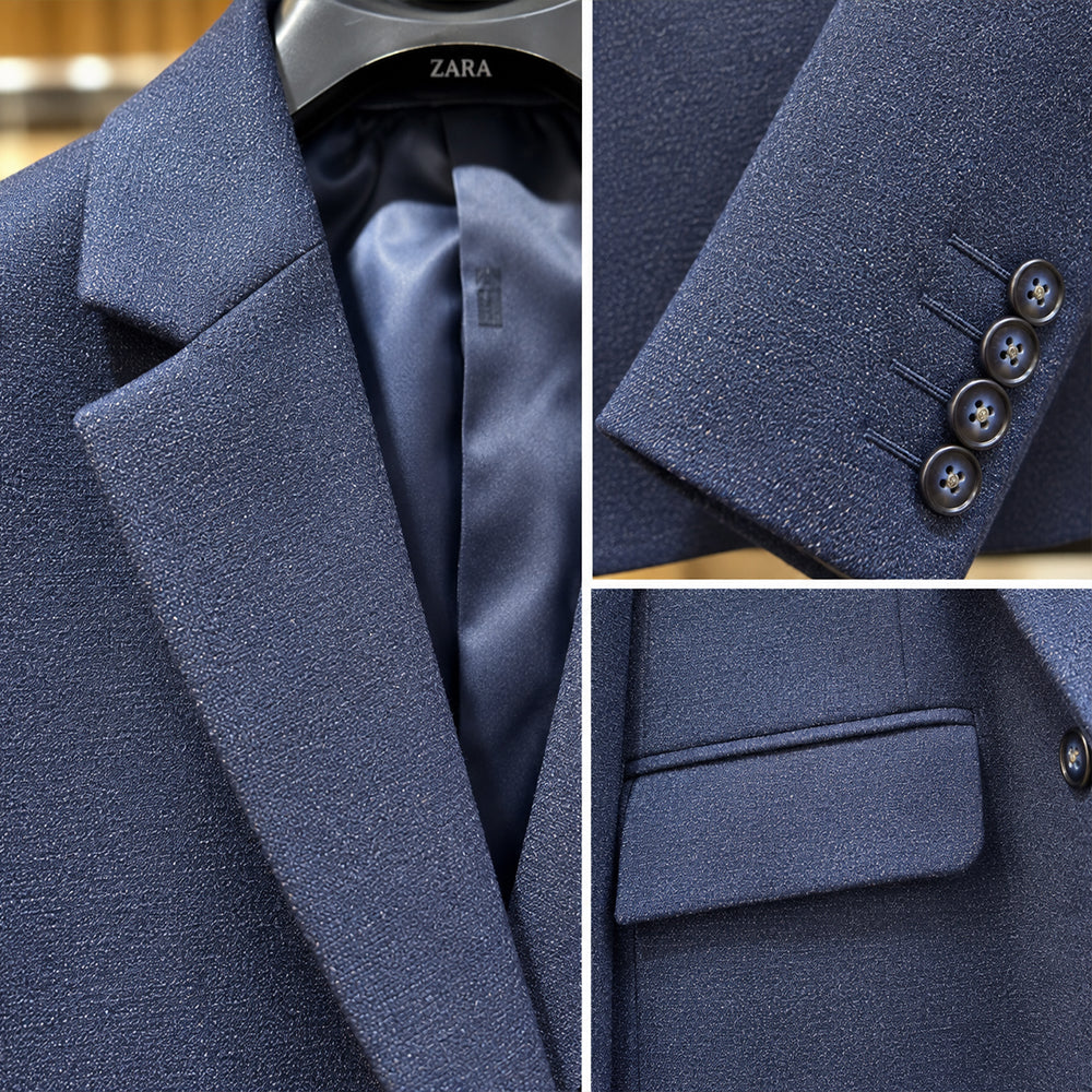 Premium Imported Fabric Navy Blue Men’s Blazer | Stylish Formal & Smart Casual Blazer